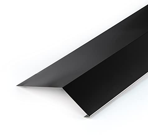 DQ-PP Hängsplåt | 5 m (5 x 1 m) | svart | RAL 9005 | 120 mm x 70 mm | takplåt av aluminium | övre rännlist | för takrännor, rännor | för alla typer av tak | djupsvart