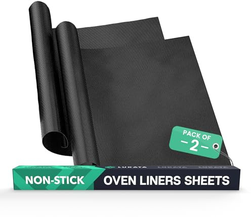Oven Liners for Bottom of Oven - 2 Pack Large Heavy Duty Mats, 17”x25” Non-Stick Reusable Liner for Electric, Gas, Toaster Ovens, Grills - BPA & PFOA Free Kitchen Accessory to Keep Oven Clean