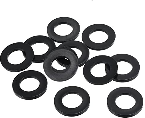 PATIKIL M16 Nylon Plat Rondelle, 12 Paquet 16mm ID 30mm OD Étanchéité Espaceur Joint Anneau pour Robinet Tuyau Eau Tuyau Fixation Boulon,Noir