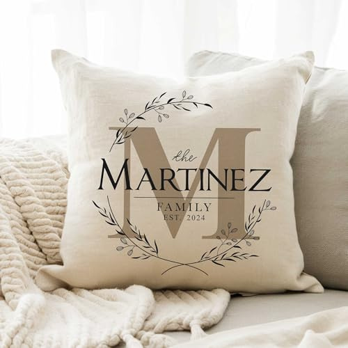 Personalized Family Name Throw Pillow Cover 16x16 – Custom Cushion