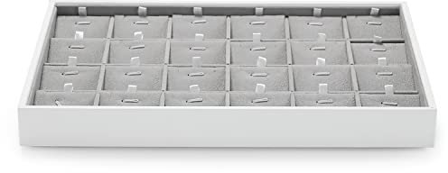 Papten stapelbar Schmucktablett, Schmuckaufbewahrung Schublade Schmuckeinsatz Organizer Schmuck Display 24 Fächer für Halskette Ketten Anhänger