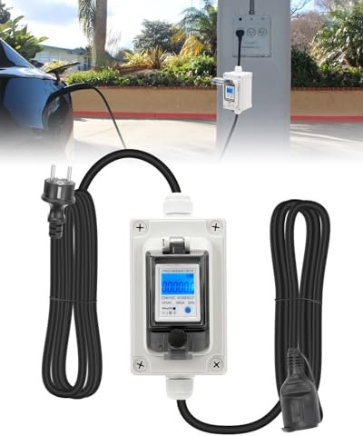 SUPAREE 230V 16A Compteur Electrique Consommation Etanche Compteur électrique Numérique Mobile Mesure Consommation Electrique Tableau avec LED et Reset pour Camping Car Voiture