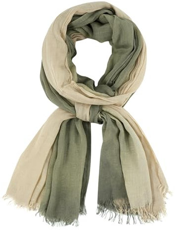 DAMILY Schals & Tücher für Damen Halstuch Damen Verlaufsfarben Schals für Frauen Lang Leichter Desigual Dünn Groß Tücher für Sommer (Militärgrün/Beige)