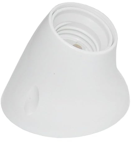 Portalampada E-27 curvo, design versatile, supporto per lampadine standard, ideale per l'illuminazione in case e spazi commerciali.