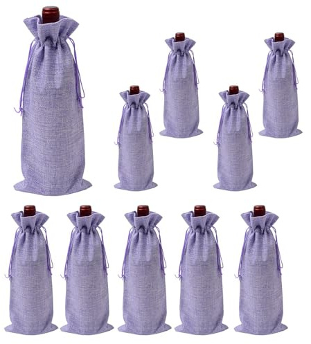 Generico Skydd för julvinflaska | Skydd till julvinflaska med dragsko | Partydekoration med dubbel dragsko design för familjesammankomster, jul, födelsedagsfester, Lavender, riferimento alla