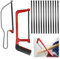Hacksaw 2 PCS,Junior Hacksaw,Adjustable Angle Heavy Hacksaw for Metal Cutting,Metal Saw Comes with 12 Carbon Steel Mini Saw Bla-des,for Cutting Plastic PVC Pipe Tile and Wood