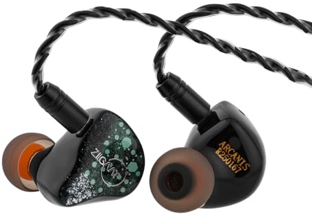 Linsoul ZiiGaat Arcanis In Ear Monitor, Cuffie IEM Ibride Professionali 2DD+5BA, Cuffie da Gaming, Cuffie HiFi con Cavo Staccabile per Musicisti Audiofili