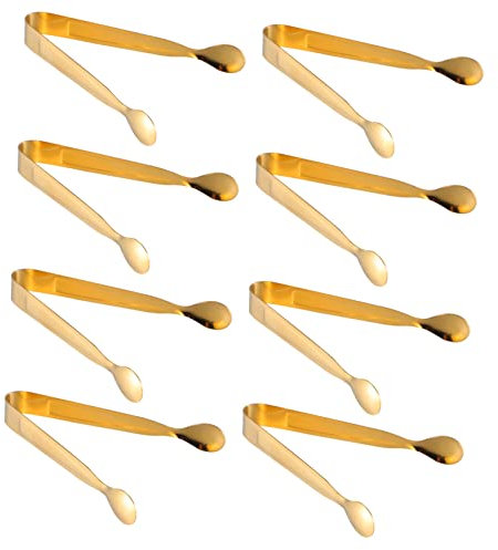 CLISPEED 8 Pezzi Clip Per Ghiaccio in Acciaio Inossidabile Riutilizzabile Pinza Per Cubetti Di Ghiaccio Piccole Pinze Per Il Ghiaccio Fermagli Per Cubetti Di Ghiaccio Piccolo Cubo Golden