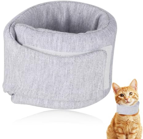 IKOPFLN 1 Stück Leckschutz Hund Hunde Halskrause,Halskrause Hund Halskrause Katze,zur Genesung Nach Operationen Bei Haustieren Oder zur Wundheilung Verwendet,Um EIN Lecken zu Verhindern,M,Hellgrau