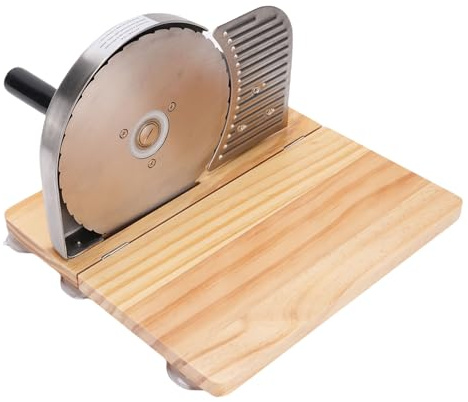 HELEVIA Manual Bread Cutter, Foldable Slicing Machine with Hand Crank Suction Cup Adjustable Thickness, for Homemade Sourdough Bread