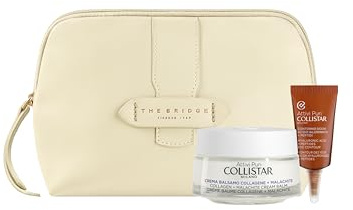 Collistar Cofanetto Attivi Puri Crema Balsamo Collagene e Malachite 50ml + Contorno Occhi Acido Ialuronico e Peptidi 5ml + Pochette The Bridge