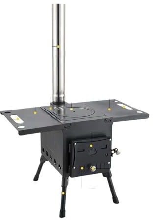 Stufe Per Sauna Tende da campeggio pieghevole cubica picnic, sauna, camino singolo, stufa a legna portatile, forno a cassetta(T361H)