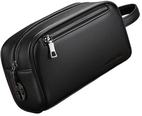 Gcroet Bolso de mano para hombre Bolso de cuero de PU para hombre con asa y cerradura codificada de suave y elegante para uso diario...