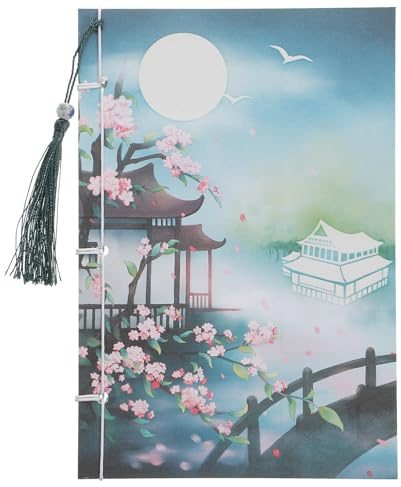 LIGHTAOTAO Carnet Esthétique Chinois Ligne pour Prise de Notes et Planification Léger et Compact pour Étudiants Bureau et Voyage Cadeau Délicat avec Design Imprimé et Décor Tassel