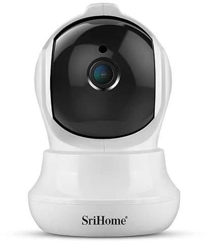SriHome SH020, Drahtlose Überwachungskamera 1080P HD IP-Kamera WiFi Infrarot Nachtsicht, Zwei-Wege-Audio, Weiß