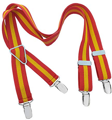 Tiendas LGP -Tirantes para Niños Bandera de España Rojo y Gualda, Elasticos, Infantiles