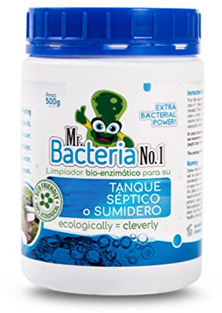 Mr. Bacteria No. 1 Activador para fosas sépticas, Tratamiento de tanque séptico, Acelerador de biodegradación, Sistemas de Drenaje y Alcantarillados 500g (1)