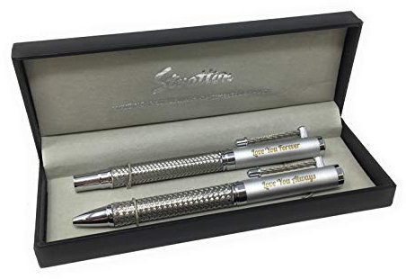 Rutherfords Gifts Personalised Two Tone Stratton Roller Ball & Fountain Pen Gift Set - Wedding Birthday Retirement Gift