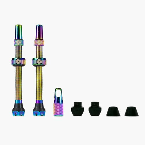 Muc-Off Tubeless Valves V2, 7075 Aluminum Presta, Iridescent, 60mm