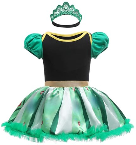 Lito Angels Deguisement Robe Princesse avec Bandeau pour Bebe Fille, Anniversaire Fete Carnaval Costume Barboteuse Body Ete, Taille 18-24 mois (étiquette en tissu 95)