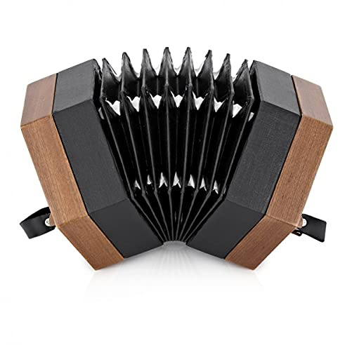 Anglo Style Concertina Key of C and G 30 Button System with Carry Bag | For Folk and Dance Musicians, Adjustable Leather Straps, Carry Bag Included