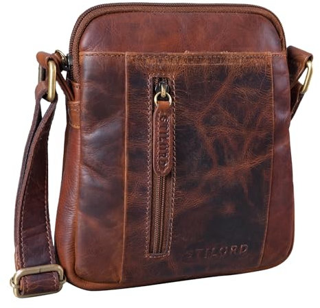STILORD 'Emerson' Kleine Herrentasche Leder zum Umhängen Crossbody Tasche Herren Leder Vintage Ledertasche Umhängetasche 8 Zoll iPad Tasche Messenger Bag Echtleder, Farbe:florida - braun