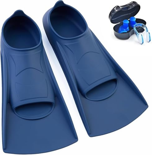 Nagiee Pinne da nuoto per bambini, per nuotare sul giro, comode pinne in silicone con borsa a rete, dimensioni da viaggio, per donne, giovani e adulti