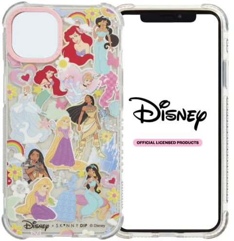 Skinnydip Disney for iPhone 13 Pro Max Case - Princess Sticker Protective Shockproof Cover, Cinderella, Beauty and the Beast, Slim & Lightweight, Cute Case for Girls Compatible with iPhone
