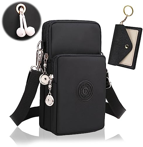 Handytasche Zum Umhängen Damen 2 Pcs Mit Kopfhörer Eingang Handytasche Mit Geldbörse Zum Umhängen Handy Tasche Damen Handytasche Mädchen Schwarz Smartphone Tasche Zum Umhängen Mit Schwarzes Kartenetui