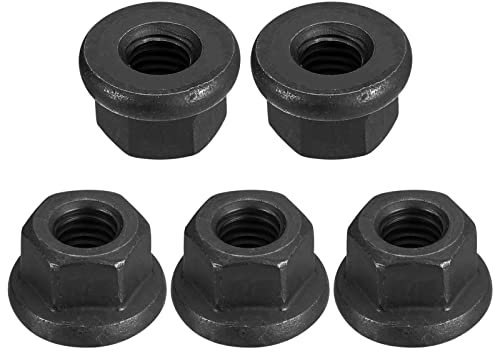 QUARKZMAN 5Stk M8 Flansch Sechskant Sperre Muttern Grad 10.9 Karbonstahl Schwarz Oxidiert Sechskant Flansch Mutter für Maschinen
