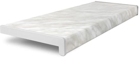 HausFux Fensterbank innen Kunststoff | PVC nach Maß inkl. Seitenabschlüsse (Carrara Marmor, T x L | 50 x 90 cm)