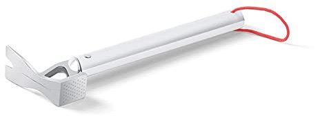 HANDUO Zelthammer Aluminium-Campinghammer mit Haken tragbarem leichten multifunktionalen Zeltpfahlhammer for Outdoor (Farbe : Silver, Size : 31x9cm)