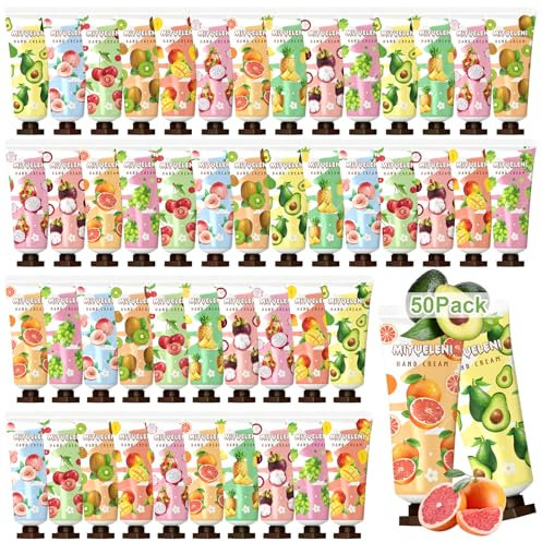 Coffret Cadeau de Crème pour Les Mains, Paquet de 50 Crèmes pour Les Mains, Mini Lotion pour Les Mains en Vrac, Hydratant pour Les Mains et Les Pieds, Petit Cadeau pour Les Femmes, Anniversaire,Noël