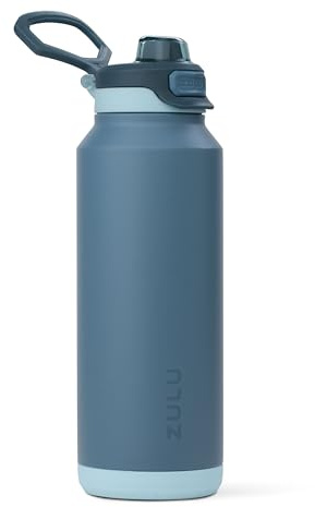 ZULU Powerfill Pro 40oz Stainless Steel Water Bottle with Quick Fill Lid, Triple Walled Vacuum Insulated Metal, Leak Proof Locking Lid, Sip and Chug, Reusable BPA Free, High Tide