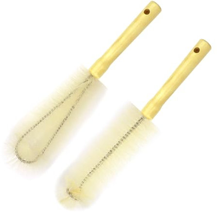 2 PCS Bottle Brush,Wooden Long Handle Bottle Brushes,for Washing,cup,Wine,Tea Coffee Cup,Water Bottles