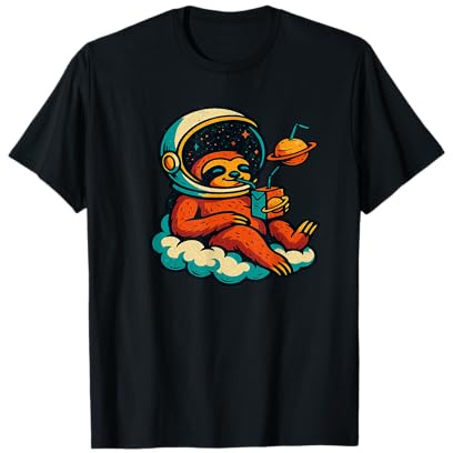 Casque Paresseux dans l'espace avec Nuage Relaxant avec Boisson T-Shirt