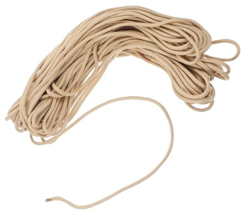 PACKOVE 25m Khaki 3mm Braided Photo Frame Hanging Rope Picture Cord for Wall Mounting DIY Crafting and Picture Hanging Supplies