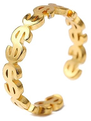 Kaeltsyn Anillo de moneda receptor de dinero para mujeres y hombres, anillos de dedo versátiles a, anillo de la suerte y la riqueza, moneda de joyería de acero inoxidable