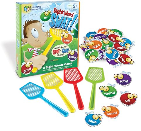 Learning Resources Sight Word Swat A Sight Words Game - Phonics Flash Cards, Board Games for Kids, Montessori Spelling , Homeschool, Classroom Must Haves, Teacher Supplies, Gifts for Boys and Girls