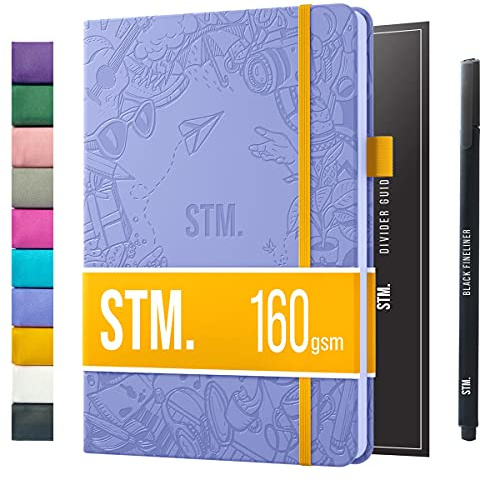 Scribbles That Matter Bullet Dotted Journal a5 + Bolígrafo gratis! - Su cuaderno de puntos de 160 g/m², papel grueso a prueba de sangrado con 150 páginas para el trabajo (5,75 x 8,5), lavanda