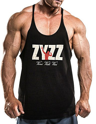 Hombre Camiseta sin Mangas Tirantes Deporte Casual Algodón Cuello Redondo