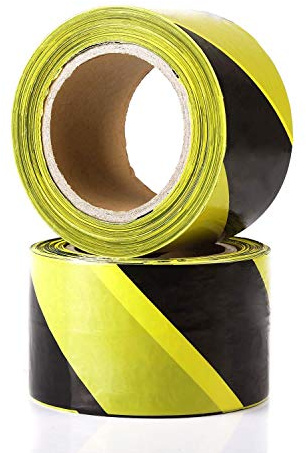 StickersLab - Nastro segnaletico giallo/nero in polietilene 200m x 70mm (Modello - Scatola da 6 pezzi)