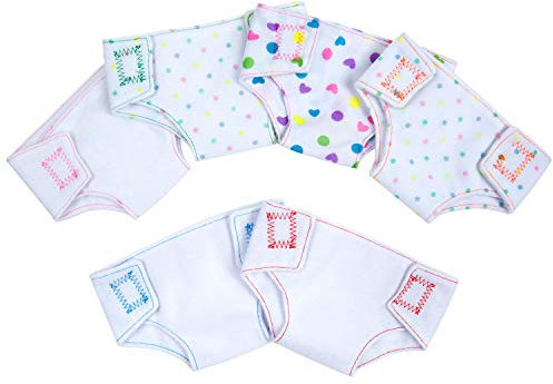 ZWOOS Puppenwindeln für Baby Puppen, Zubehör für Puppen 30-43 cm, 6er-Pack