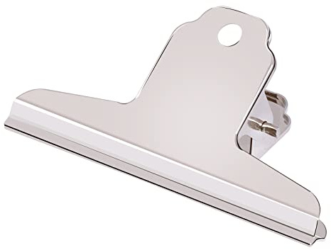 GUOKOFF Grande Bulldog Clip, 12 Pieza Bulldog Clip, 145mm Binder Paper Clips Pinzas Metal Papel de Bisagra Clip, Plata Binder Clip, Clip Grande de Metal para Bisagra para oficina, escuela