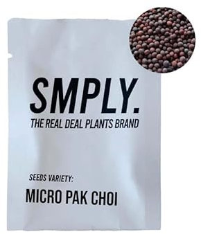SMPLY. - Semillas de Micro Pak Choi - Bolsa con Semillas de Planta Comestible para Huerto - Ideal para Huerto Urbano y Jardín - Crecimiento Muy Rápido