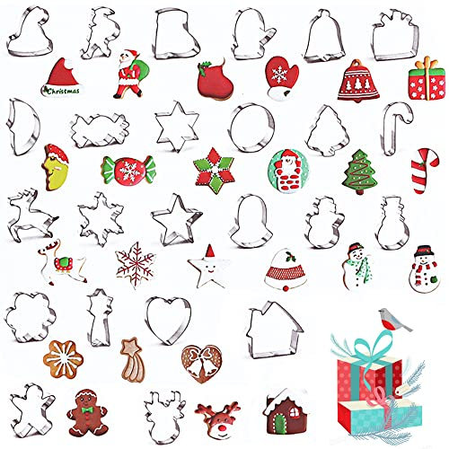 FANXIYA 24 Stück Ausstechform für Weihnachten, Plätzchen Ausstecher Weihnachten aus Edelstahl Ausstechform Set für DIY Cookie, Fondant, Torten, Party-Deko