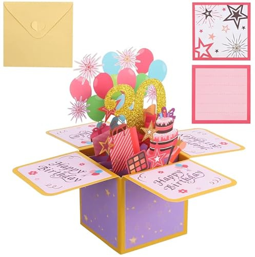 Heyu-Lotus 30.Geburtstagskarte, 3D Pop Up Karte Geburtstag Pop Up Grußkarten Glückwünsche Geburtstagskarten mit Umschlag für Kinder Mama Frauen Männer Romantik Geschenk-Karte zum 30. Geburtstag