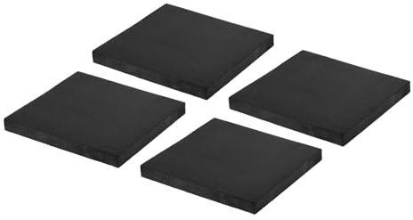 PATIKIL Tampons en Caoutchouc Anti-Vibrations, 4 Pièces Tapis d'Isolation Des Vibrations Carrés 3,94 x 3,94 x 0,4 pour Climatiseur HVAC, Lave-Linge, Sèche-Linge, Noir