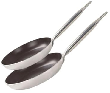 Elo 9803550 set med 2 aluminiumstekpannor, induktionsspis, non-stick panna, aluminium, keramik, rostfritt stål, 24 och 28 cm