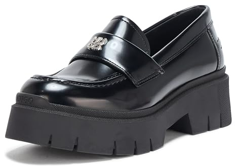 HUGO Damen Kris Chunky Loafer, Schwarze Jade, 37.5 EU